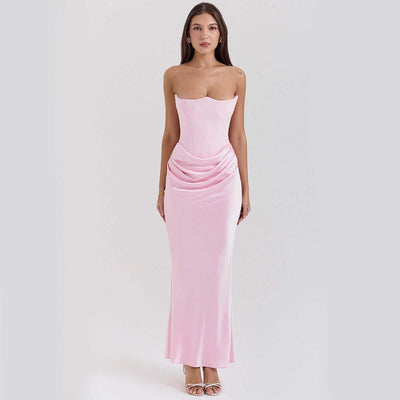 Slim Tube Top Long Dress Sexy Fashion Bandeau Backless Party Evening Dresses For Women Clothing eprolo