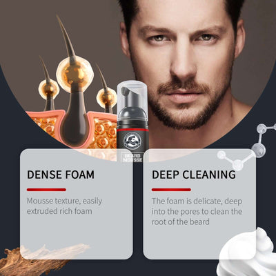 Facial Hair Cleansing Mousse Moisturizes And Moisturizes Men's Facial Hair Care Beard eprolo