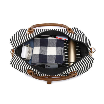 Women's Hand Striped Canvas Duffle Bag eprolo