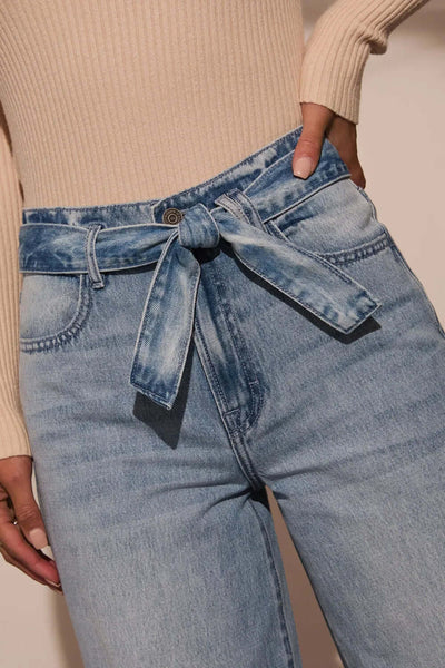 Tied Wide Leg Jeans with Pockets eprolo