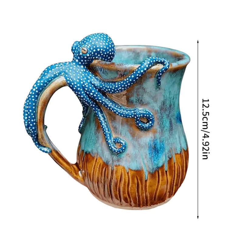 Handmade Deep Blue Octopus Mug. For Hot & Cold Drinks eprolo