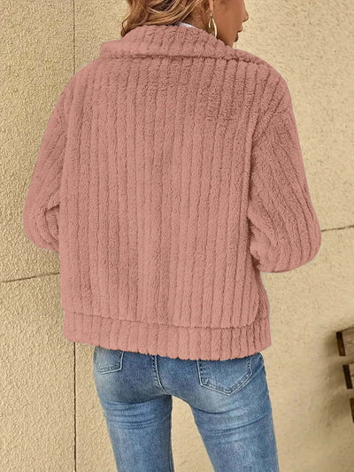 Plush Zip Up Long Sleeve Jacket eprolo