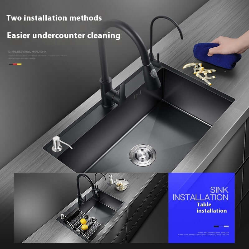 Manual Thickened Sink Kitchen Nano 304 Stainless Steel Sink eprolo
