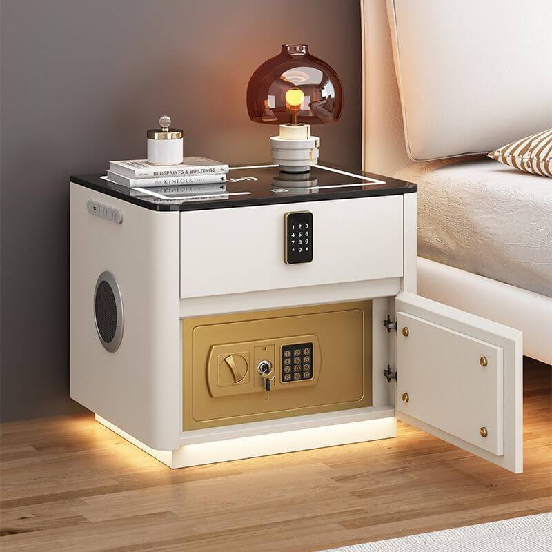 Home Bedroom Multi-functional Smart Safe Bedside Table Wireless Integrated Charging Safe eprolo