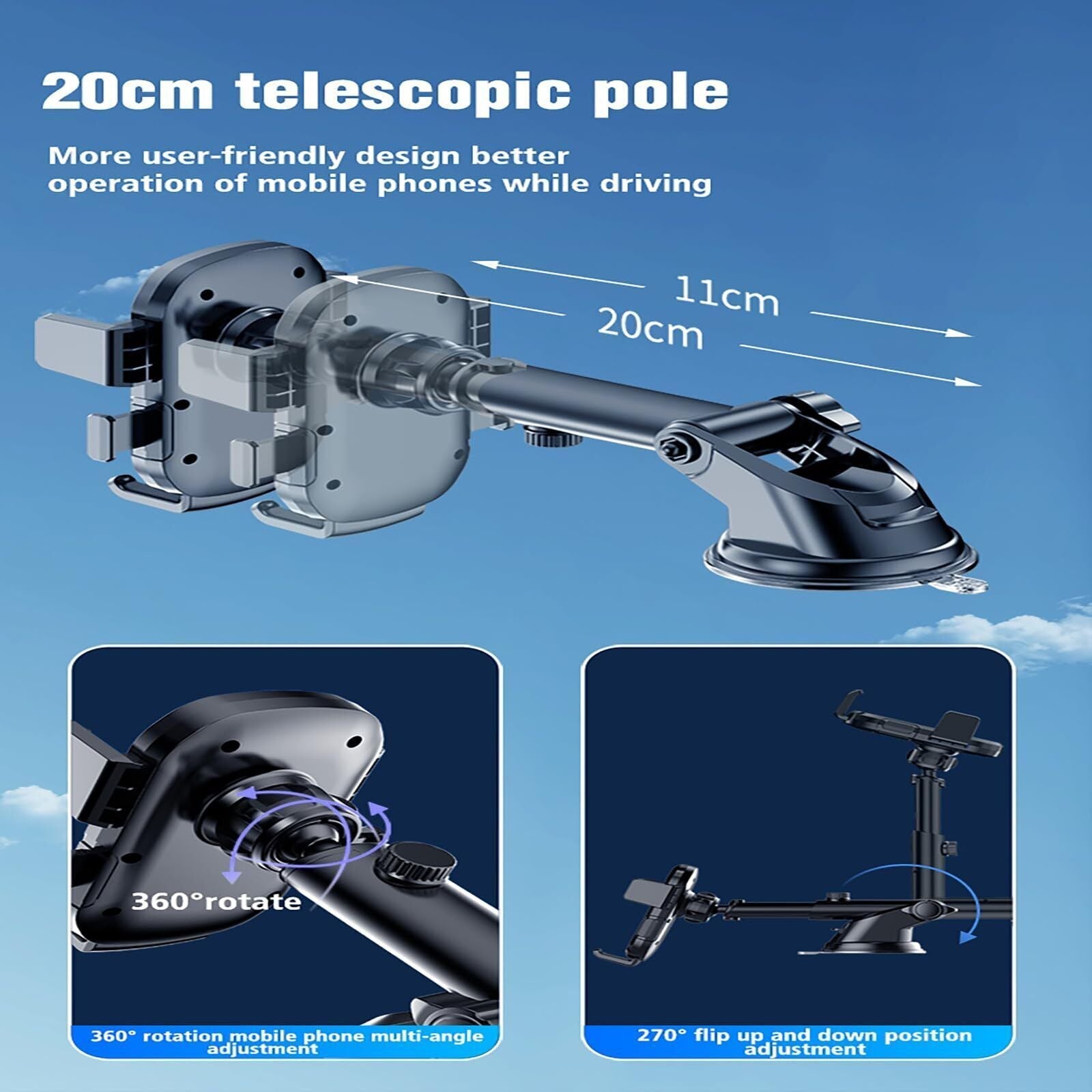 Universal Car Phone Holder 360 Windscreen Suction Mount GPS Stand Cradle UK NEW eprolo