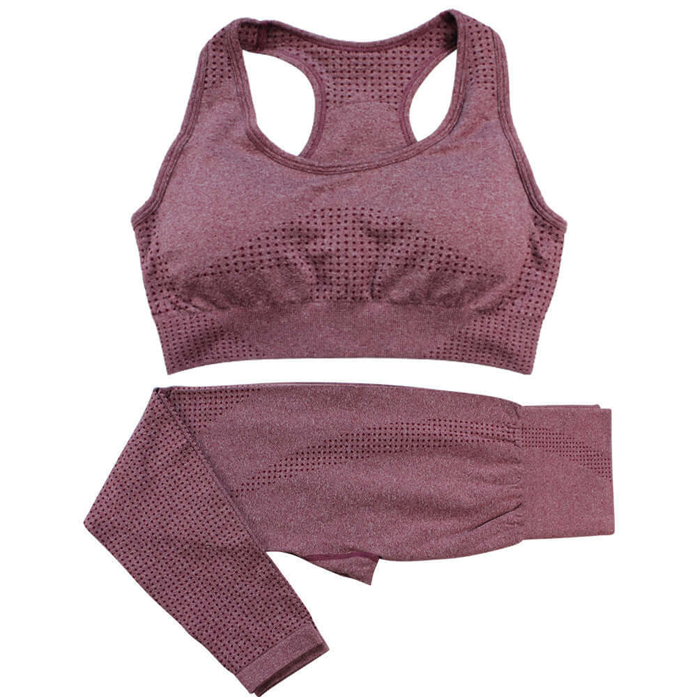 2PCS Seamless Yoga Set Women Tracksuit High Waist Leggings Workout Sportswear Gym Clothing Fitness Crop Top Sports Suits Gym Set eprolo