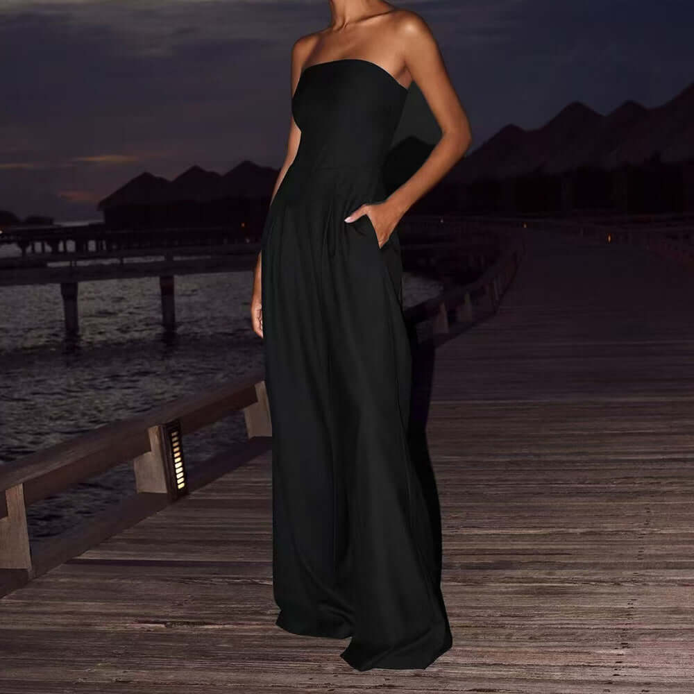 Loose Tube-top Jumpsuit Ins Fashion Backless Wide Leg Long Pants Overalls Women's Clothing eprolo