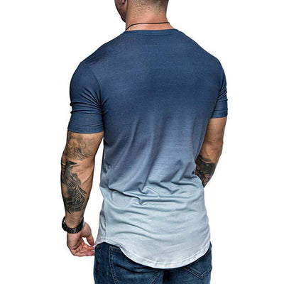 Gradient T-shirt Summer Round Neck Short Sleeve T-shirt Men eprolo
