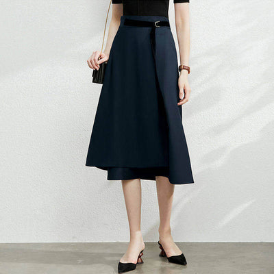 Irregular slit high waist slim A-line skirt eprolo
