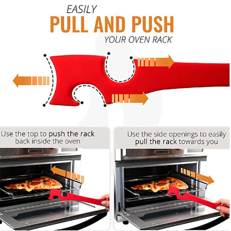 Oven baking tray tool kitchen multifunctional push-pull rod non scalding hand push-pull device eprolo