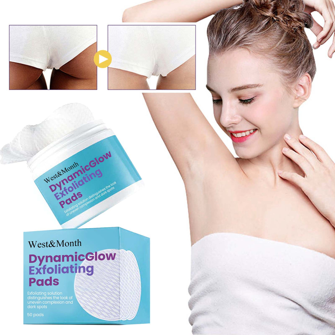 Exfoliating Pad, Clean Dead Skin Fade Black Delicate Brightening Skin Pad eprolo