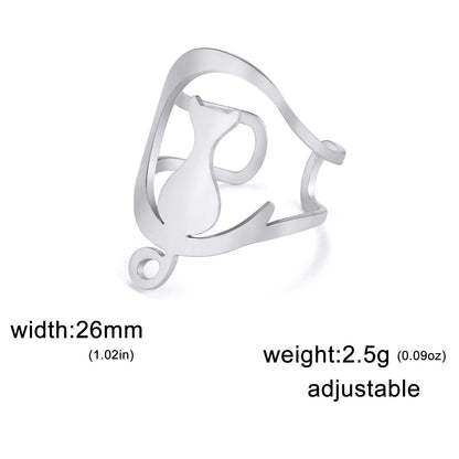 New Cartoon Cute Style Kitty Ring Stainless Steel Adjustable eprolo
