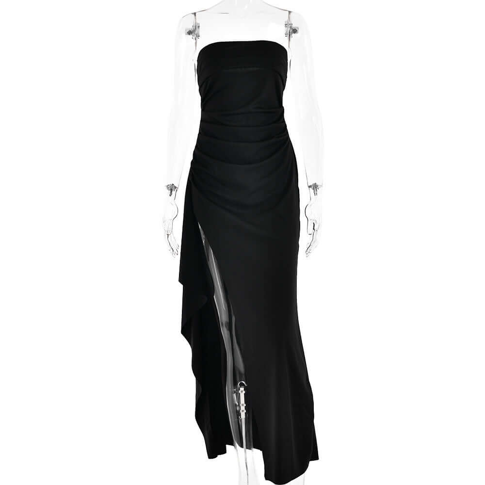 Strapless Split Long Dress Summer Fashion Pleated Bridesmaid Dress For Womens Party Wedding Clothing eprolo