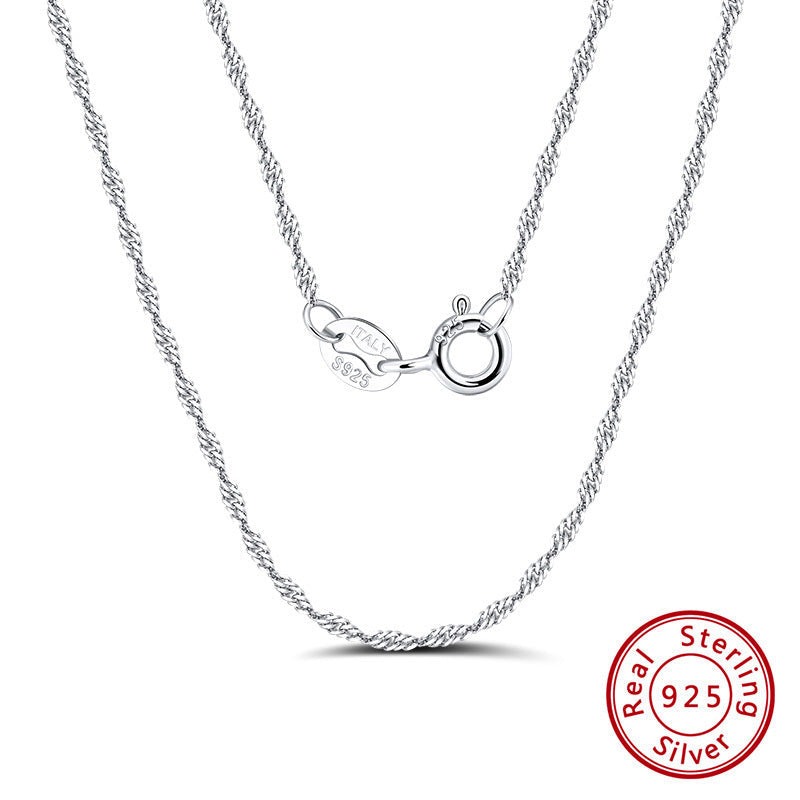 S925 Silver Necklace Water Wave All-match Clavicle Necklace eprolo