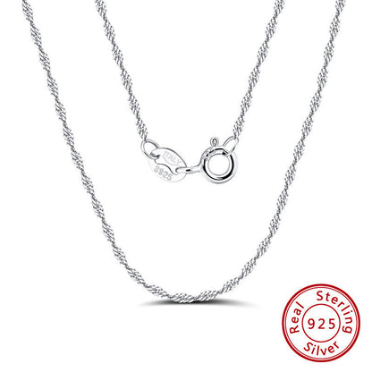 S925 Silver Necklace Water Wave All-match Clavicle Necklace eprolo