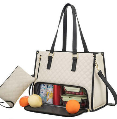 Convenient Commute New Lunch Bag Women's Insulated Lunch Box Women's Leak-proof Large Purse Diagonal Computer Storage eprolo