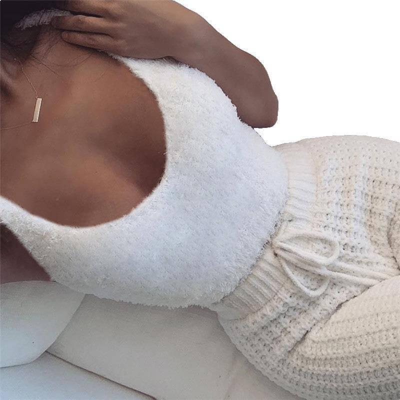3pcs Womens Clothing Long Sleeve Crop Tank Top And Drawstring Shorts Pajama Set eprolo