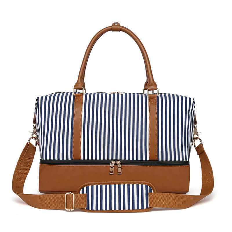Women's Hand Striped Canvas Duffle Bag eprolo