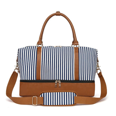 Women's Hand Striped Canvas Duffle Bag eprolo