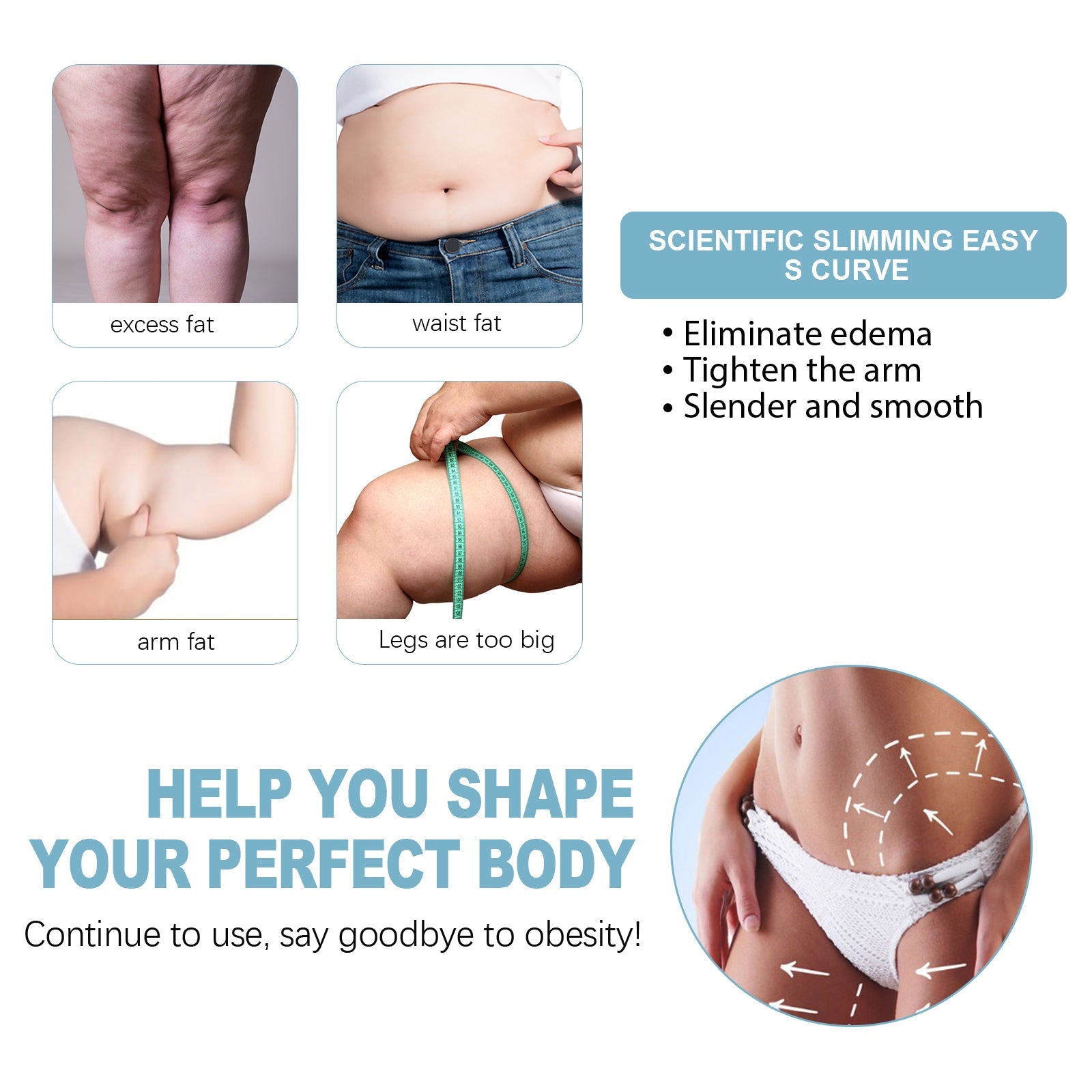 Slimming Spray, Beauty Waist Sculpting Slimming Skin Massage Lotion eprolo