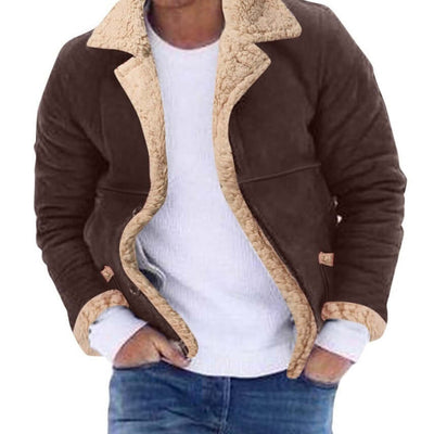Fashion Men's Fur Integrated Fleece-lined Padded Jacket Astrazona