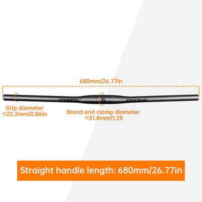 TOSEEK Carbon Fiber MTB Handlebar, 31.8mm, One-piece, Swallow-shaped - Ideal for Mountain Bikes eprolo