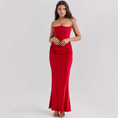 Slim Tube Top Long Dress Sexy Fashion Bandeau Backless Party Evening Dresses For Women Clothing eprolo