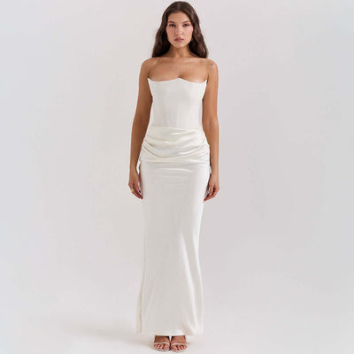Slim Tube Top Long Dress Sexy Fashion Bandeau Backless Party Evening Dresses For Women Clothing eprolo