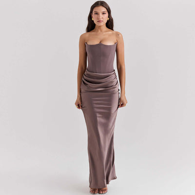 Slim Tube Top Long Dress Sexy Fashion Bandeau Backless Party Evening Dresses For Women Clothing eprolo