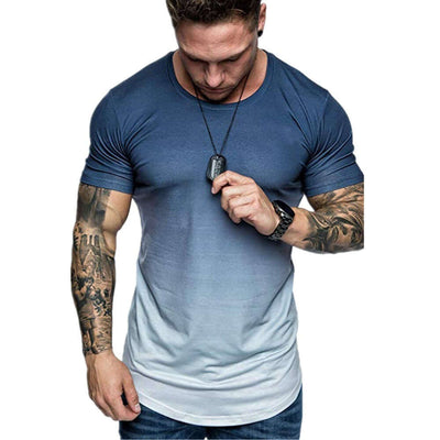 Gradient T-shirt Summer Round Neck Short Sleeve T-shirt Men eprolo