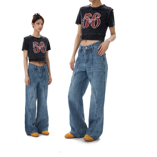 American Street Neutral Loose Retro Light-colored Jeans eprolo
