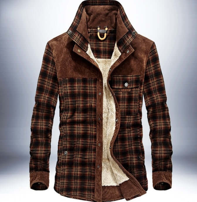Winter Jacket Men Thicken Warm Fleece Jackets Coats Pure Cotton Plaid Jacket Military Clothes Astrazona