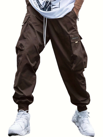 Multi-pocket Cargo Pants Men's Casual Hip-Hop Drawstring Trousers Outdoor Streetwear Sports Pant eprolo