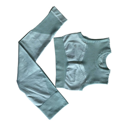 Carry buttock shark knitted seamless hollow out vest fitness eprolo