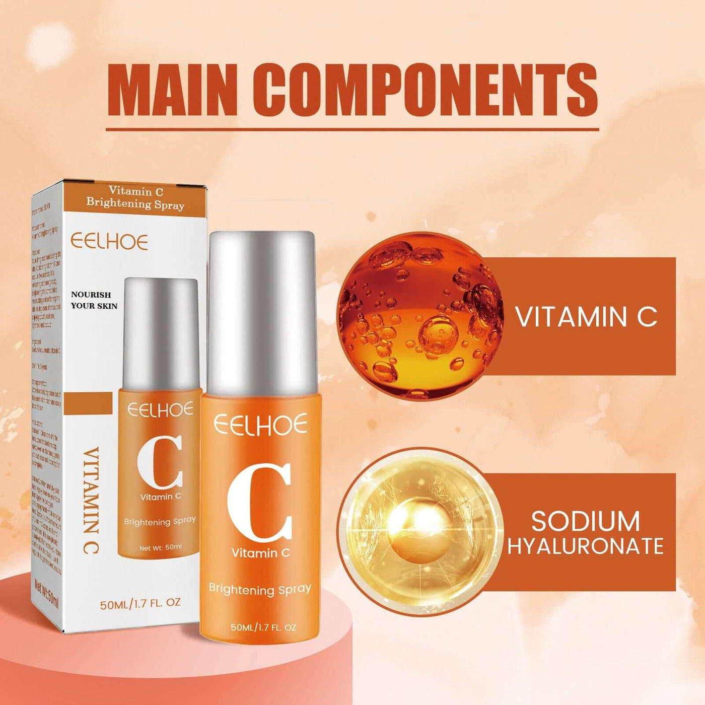 Vitamin C Moisturizing Spray Hydrates And Moisturizes Skin, Lightening Acne Spots And Whitening Spray eprolo