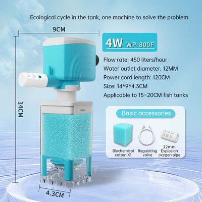 Multifunctional Aquarium Sponge Filter: Water Purifier, Pump, Wave Maker, with Suction Cup & Air Pump eprolo