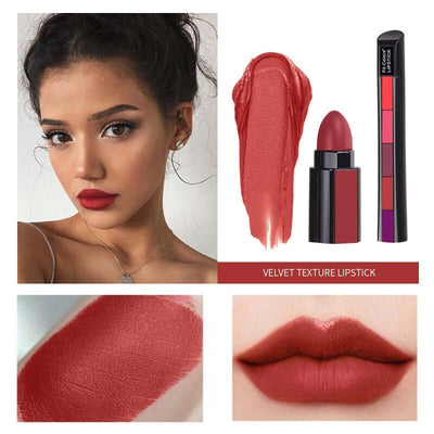 5 Colors Matte Velvet Lipstick Waterproof Sweatproof Lip Gloss Duration Colorfast Lipstick Non Stick Cup Lip Gloss Cosmetics eprolo