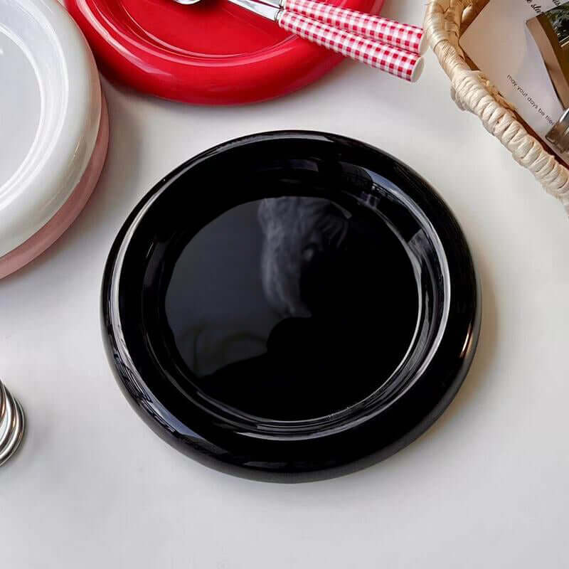 Ins - style Round Ceramic Food Plates. Thick - edged, creative Nordic tableware. Ideal for dessert, steak, pasta. eprolo