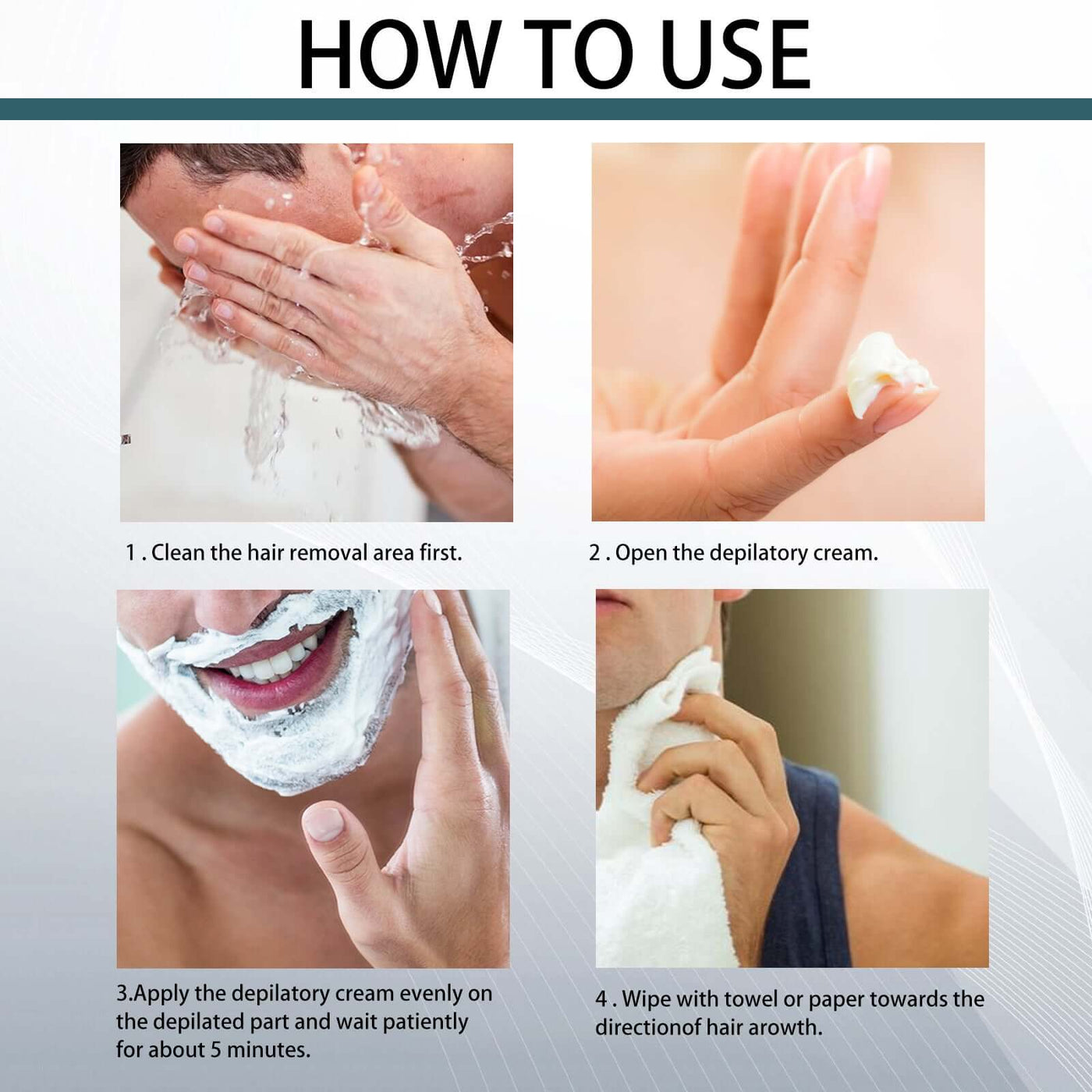 Men's Hair Removal Cream, Facial Armpit Leg Chest Hair Clean Not Damaging Skin Hair Removal Cream eprolo