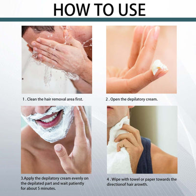 Men's Hair Removal Cream, Facial Armpit Leg Chest Hair Clean Not Damaging Skin Hair Removal Cream eprolo