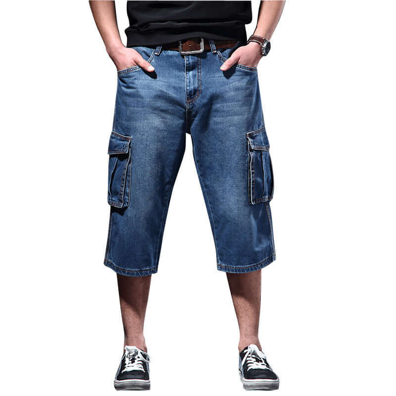 Summer Thin Loose Multi-pocket Workwear Cropped Pants Casual Jeans eprolo