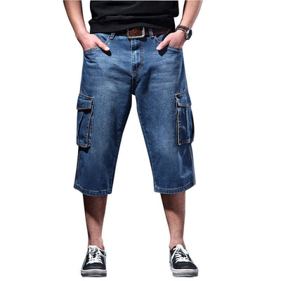 Summer Thin Loose Multi-pocket Workwear Cropped Pants Casual Jeans eprolo