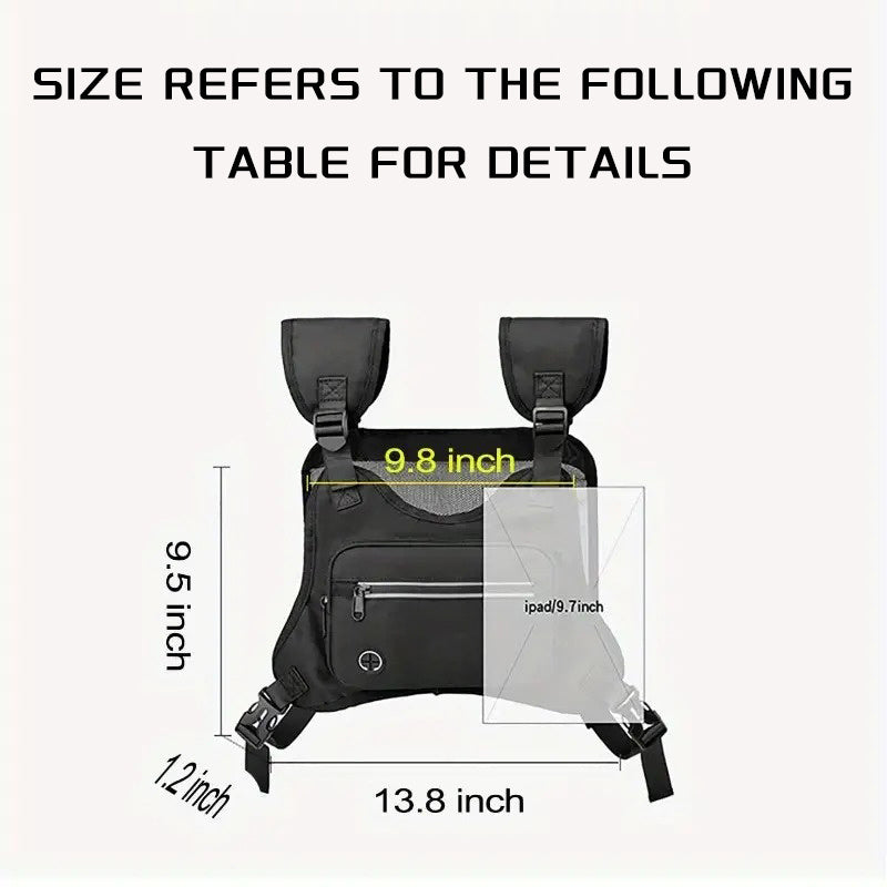 Outdoor Cycling, Sports, Fitness, Running Vest, Chest Bag, Adjustable Reflective Mesh Pocket, Breathable Chest Bag, Suitable For Running, Cycling, Outdoor Mountaineering, Traveling eprolo