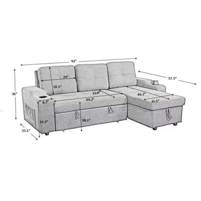 Convertible Sectional Sofa With Armrest Storage eprolo
