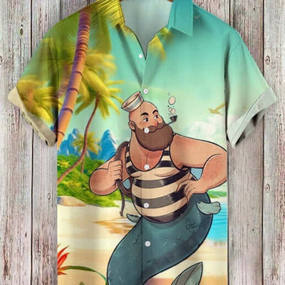 Fashion Summer Casual Printed Hawaiian Shirt Vacation Seaside eprolo