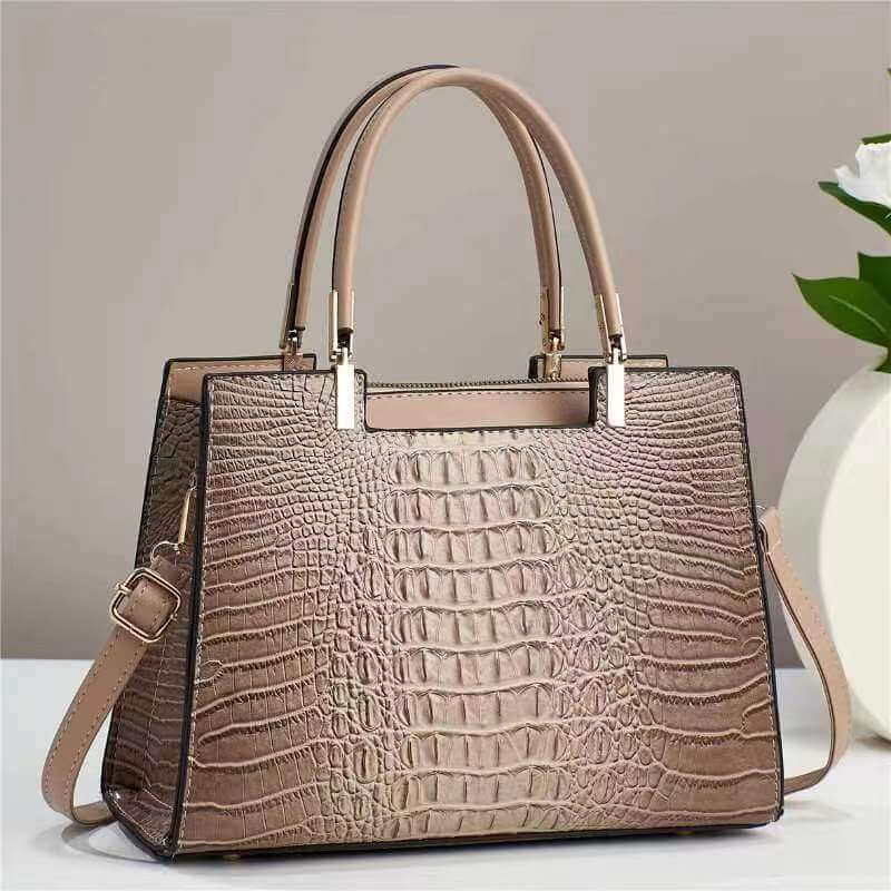 Women's Fashion Casual Crocodile Pattern Large Capacity Handbag eprolo