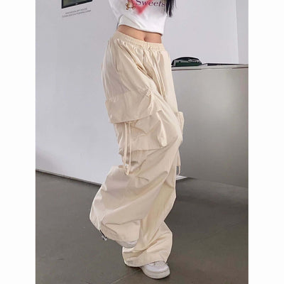 Straight Wide-leg Pants With Large Pockets Casual Working Pants eprolo