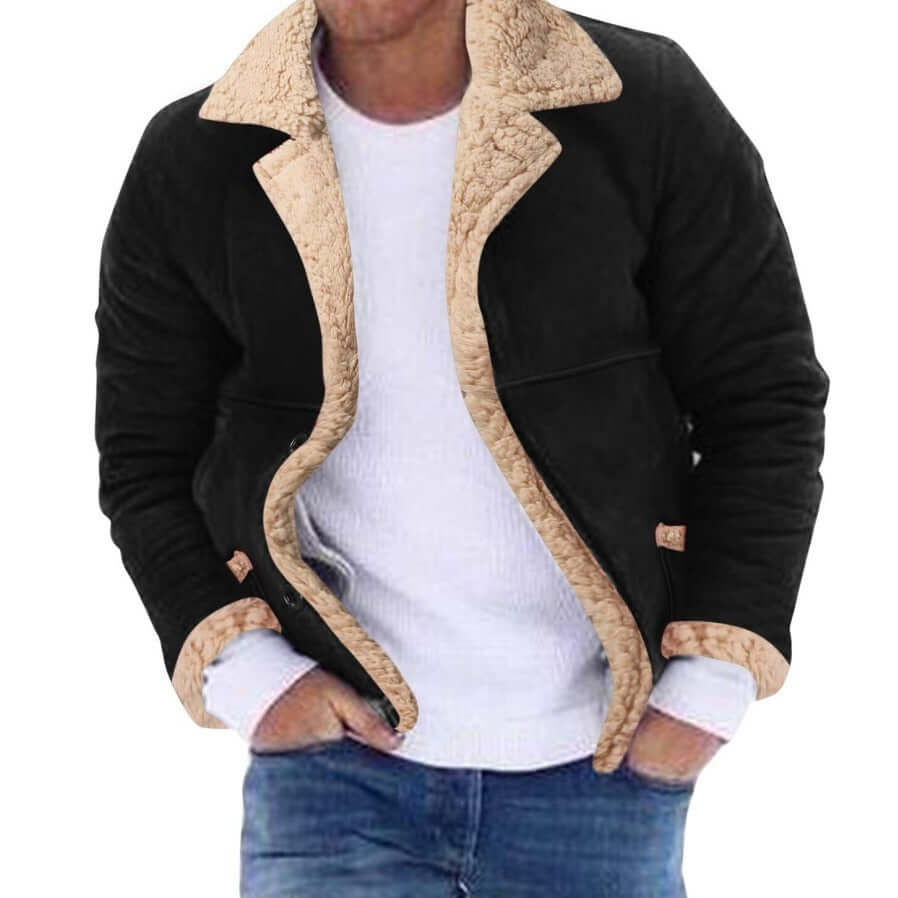 Fashion Men's Fur Integrated Fleece-lined Padded Jacket Astrazona