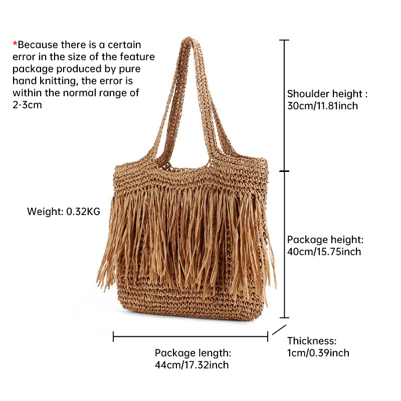 Beach Resort Chic: Handwoven Tassel Bag - Stylish, Spacious, and Versatile Crossbody Bag eprolo