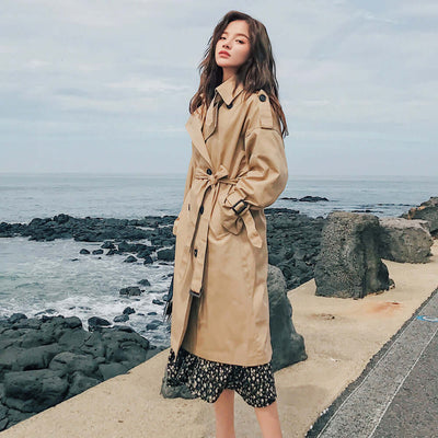 Stylish slim autumn over-the-knee coat eprolo